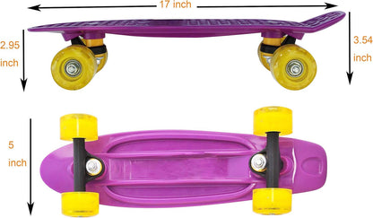 17inchX5inch Completed Skateboard Mini Cruiser Board with High Bounce PU Wheel