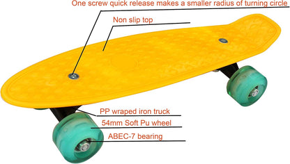 17inchX5inch Completed Skateboard Mini Cruiser Board with High Bounce PU Wheel