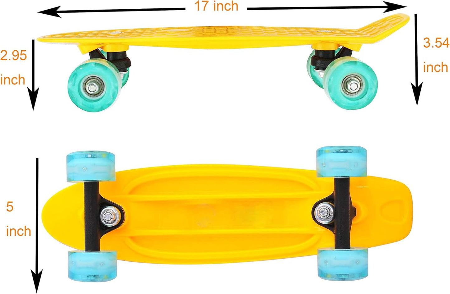 17inchX5inch Completed Skateboard Mini Cruiser Board with High Bounce PU Wheel