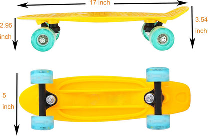 17inchX5inch Completed Skateboard Mini Cruiser Board with High Bounce PU Wheel