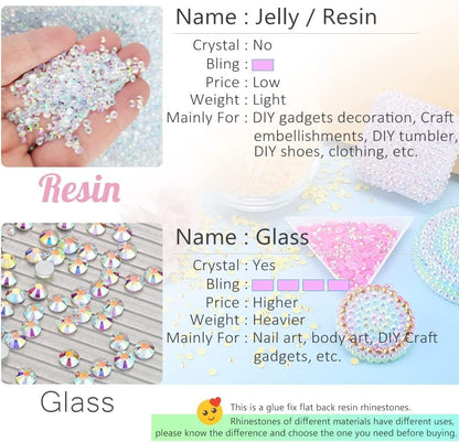 Orange Yellow AB Resin Rhinestones w B7000 Jewelry Glue for Bedazzling Crafting 2mm-6mm Dark Yellow Flatback Jelly Stones Diamonds Gems Charms Supplies for Nails Face Eye Makeup Tumblers Crafts