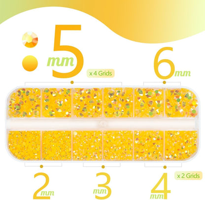 Orange Yellow AB Resin Rhinestones w B7000 Jewelry Glue for Bedazzling Crafting 2mm-6mm Dark Yellow Flatback Jelly Stones Diamonds Gems Charms Supplies for Nails Face Eye Makeup Tumblers Crafts