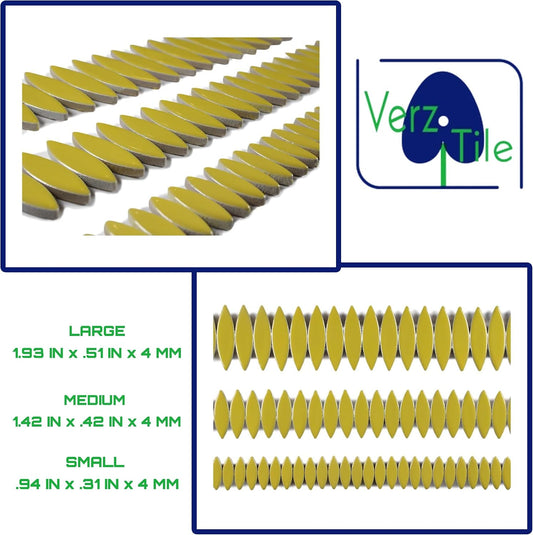 VerzTile Mosaic Tiles for Crafts - Petal Shaped Ceramic Tile Craft Hobbies & Art Projects 39 Color Options Endless Creativity DIY Design (Yellow)