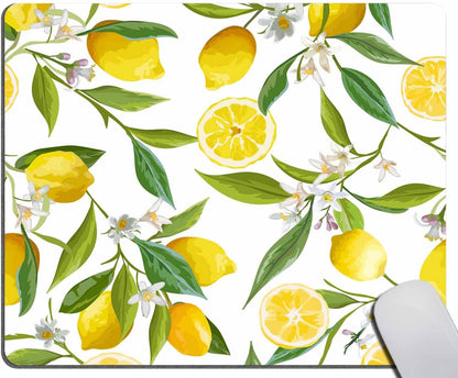 Lemon Mouse Pad, Square Summer Bright Nature Fruit Citrus Anti-Slip Rubber Mousepad for Gaming Office Laptop Computer PC Men Women Kids, Cute Custom Pattern 7.9 x 9.5 in