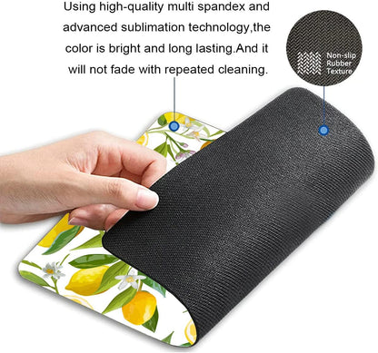 Lemon Mouse Pad, Square Summer Bright Nature Fruit Citrus Anti-Slip Rubber Mousepad for Gaming Office Laptop Computer PC Men Women Kids, Cute Custom Pattern 7.9 x 9.5 in