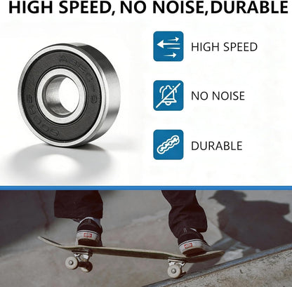 60mm 88A Skateboard Wheels with Bearings, Set of 4 - Durable Wheels for Street Skating, Skate Park Tricks & Cruising, Fits Standard Skateboards