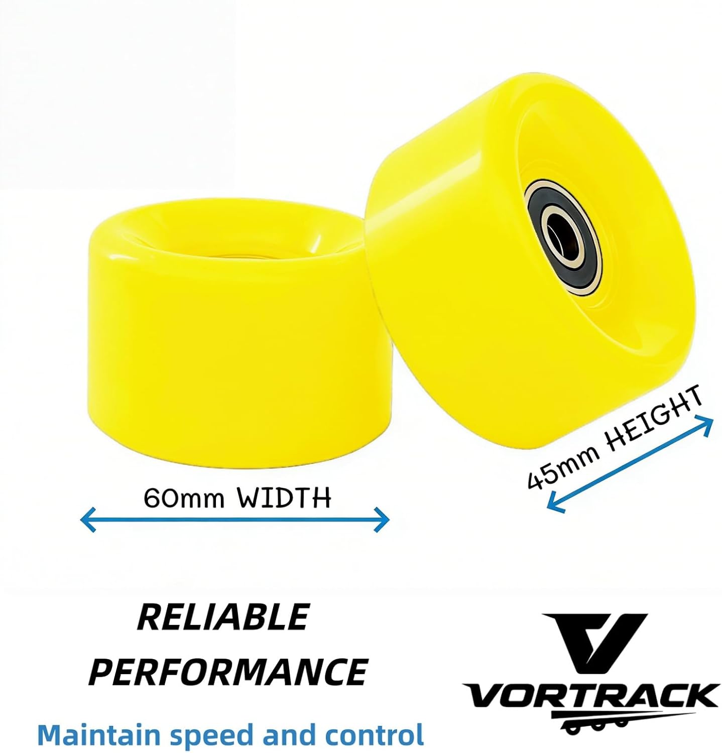 60mm 88A Skateboard Wheels with Bearings, Set of 4 - Durable Wheels for Street Skating, Skate Park Tricks & Cruising, Fits Standard Skateboards