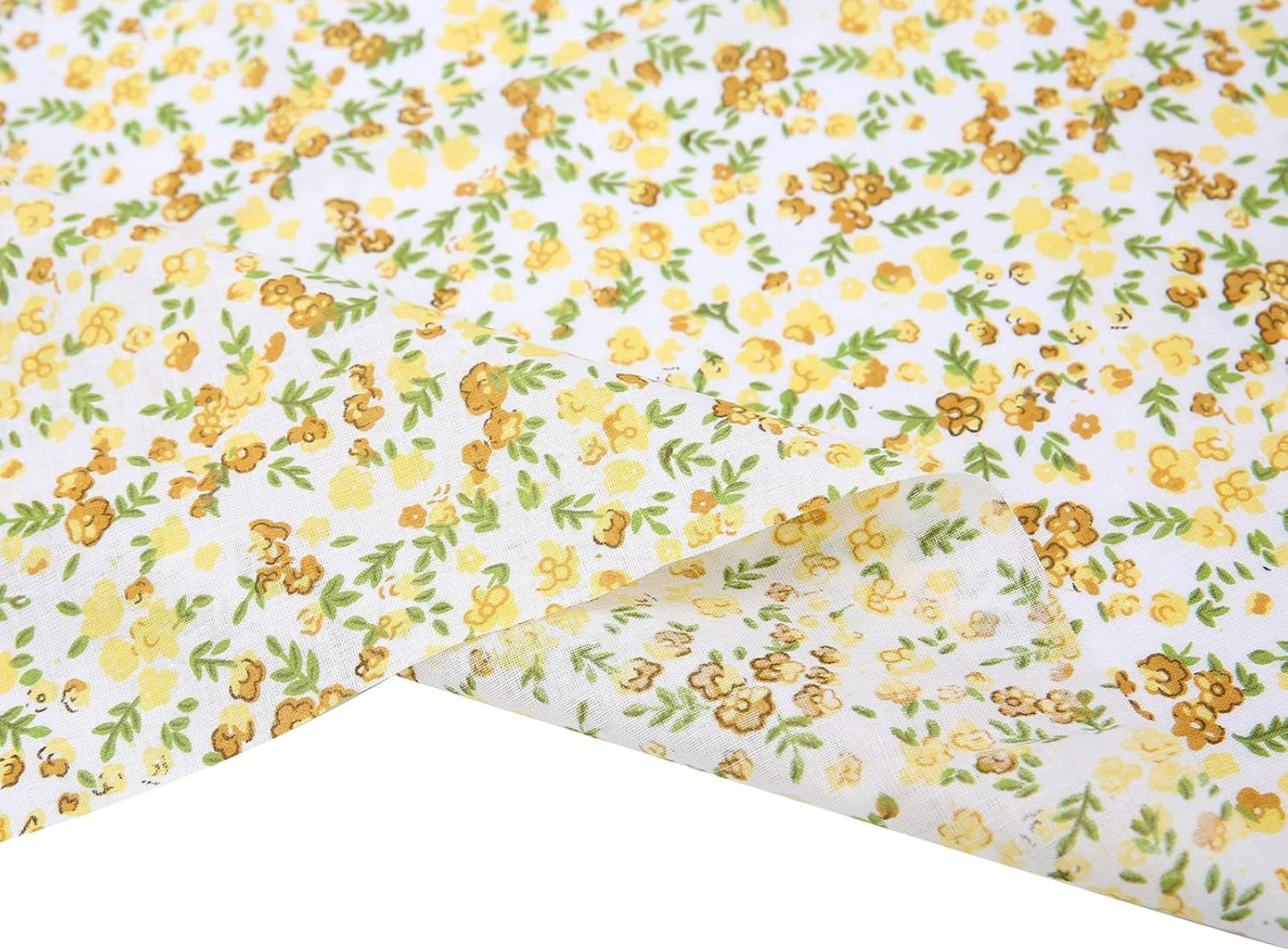 Cotton Fabric DIY Making Supplies Quilting Patchwork Fabric Fat Quarter Bundles DIY for Quilting Cotton Patchwork Cushions (Yellow, 20" x 20")