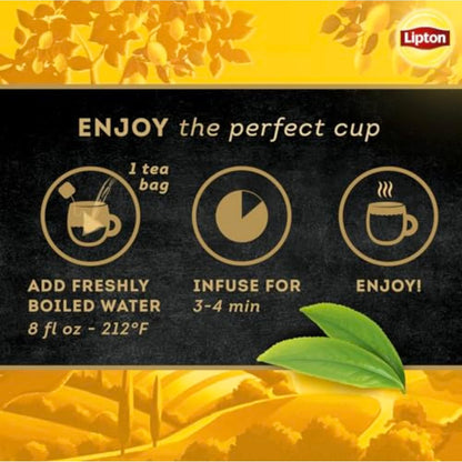 Black Tea Lemon, Pyramid Tea Bags, Flavored Teabags for a Refreshing Cup of Tea, 80 Total Tea Bags (20ct - Pack of 4)