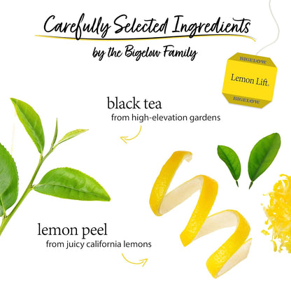 Tea Lemon Lift Black Teabags Box, Caffeinated, 20 Count, Pack of 6