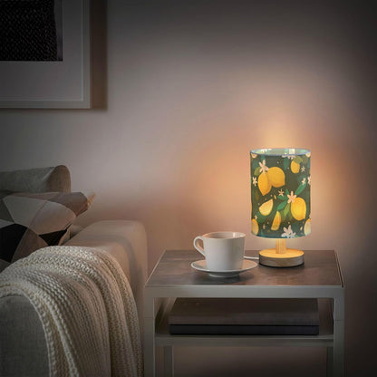 Bedside Table Lamp Lemon Yellow Citrus Fruits (86) Kids Nightstand Lamp Night Light Fabric Shade for Bedroom Living Room Home Office