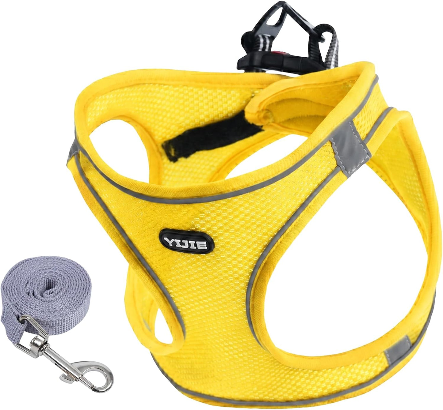 Step-in Air Dog Harness, All Weather Mesh Step in Vest Harness for Small and Medidum Dogs and Cats, Adjustable Soft Padded Dog Vest with Easy Control Handle for Dogs Pets (Yellow, XS)