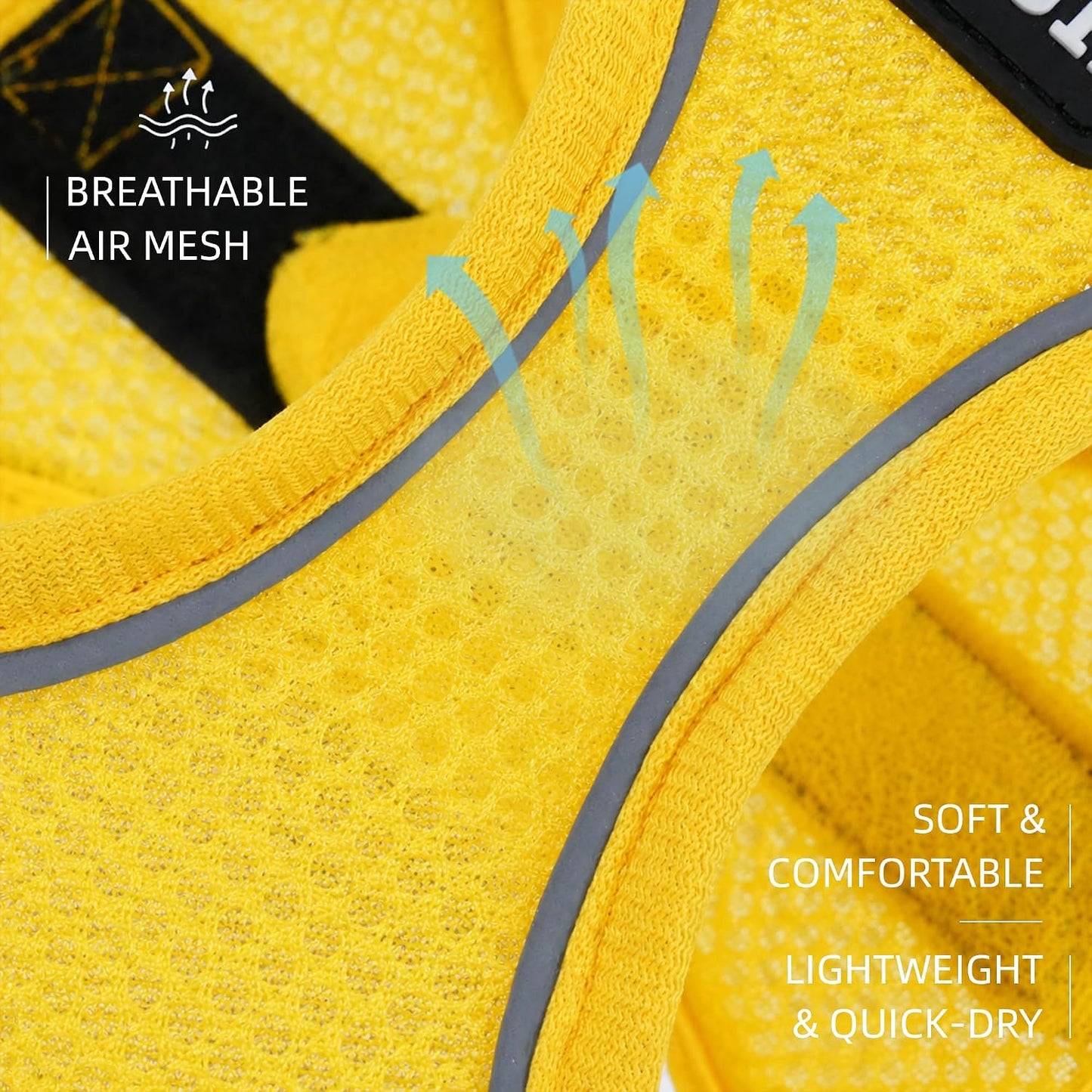 Step-in Air Dog Harness, All Weather Mesh Step in Vest Harness for Small and Medidum Dogs and Cats, Adjustable Soft Padded Dog Vest with Easy Control Handle for Dogs Pets (Yellow, XS)