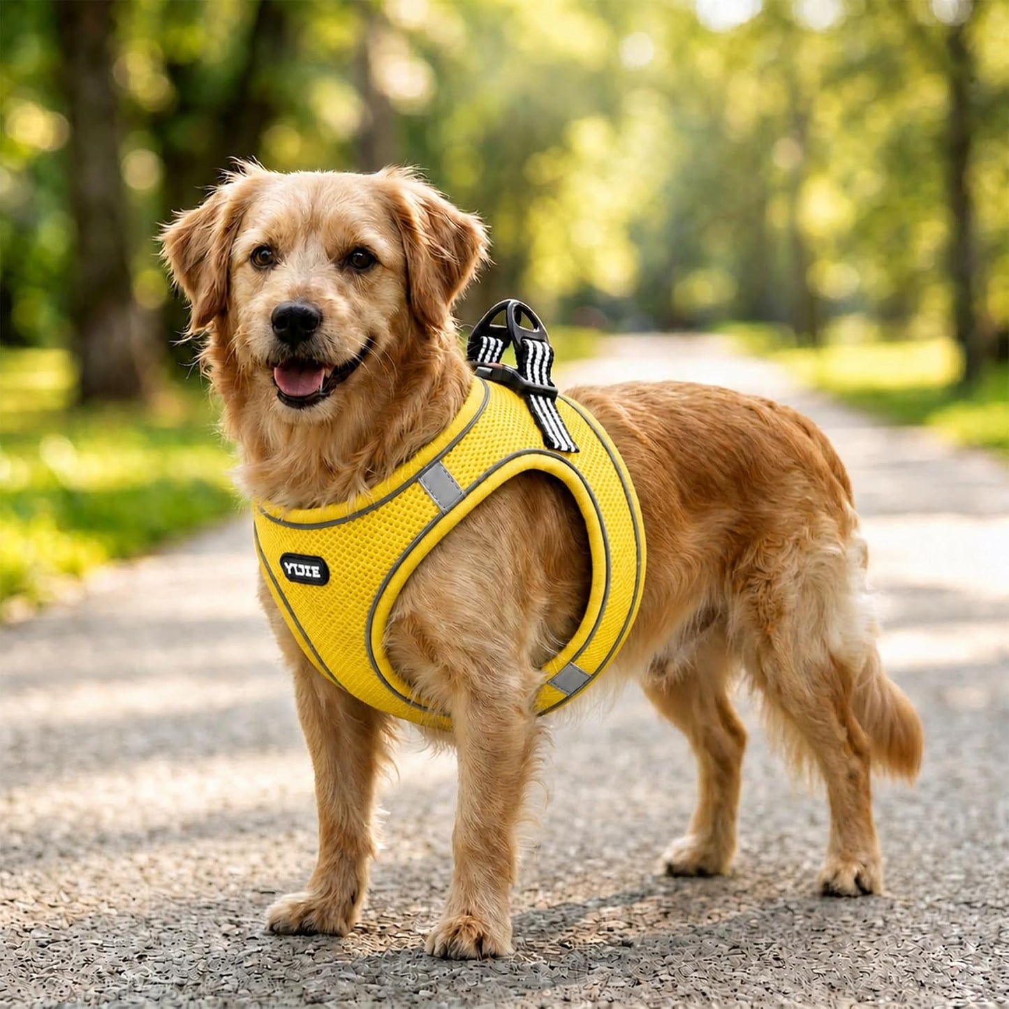 Step-in Air Dog Harness, All Weather Mesh Step in Vest Harness for Small and Medidum Dogs and Cats, Adjustable Soft Padded Dog Vest with Easy Control Handle for Dogs Pets (Yellow, XS)
