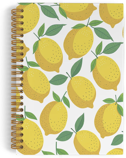Lemon Spiral Notebook, Summer Journal Notebook, Lemon Themed Gifts Notebooks for School Work, Summer Fruit Office Supplies Gifts for Women Men, 5.5x8.3 Inch