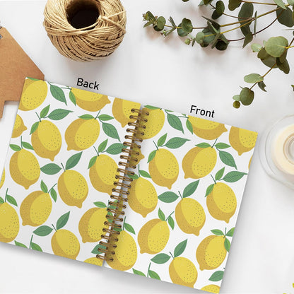 Lemon Spiral Notebook, Summer Journal Notebook, Lemon Themed Gifts Notebooks for School Work, Summer Fruit Office Supplies Gifts for Women Men, 5.5x8.3 Inch