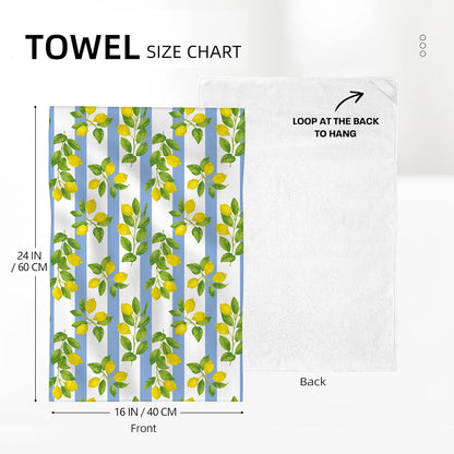 Lemon Kitchen Towels for Summer Kitchen Decor, Decorative Dish Towels Set of 2, Soft Absorbent Yellow Bathroom Hand Towels Tea Towels for Kitchen Drying Farmhourse Decoration