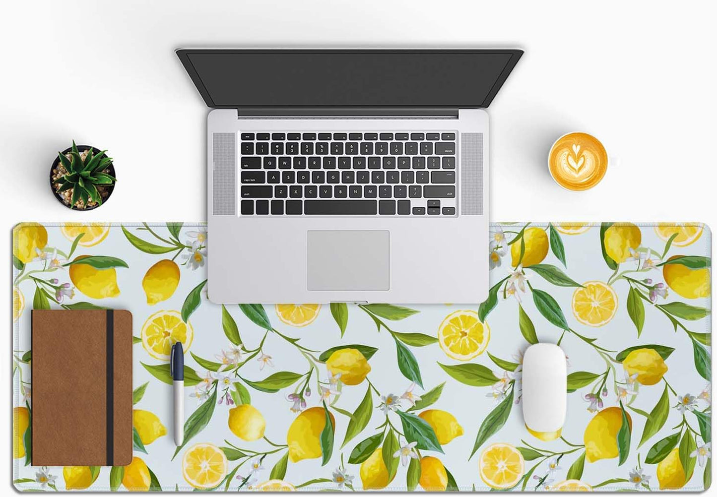 Lemon Gaming Mouse Pad, Extended Large Mouse Mat Desk Pad, Big Computer Keyboard Desk Pad, Stitched Edges Mousepad, 3mm Thick Long Non-Slip Rubber Base Mice Pad, 31.5 X 11.8 Inch