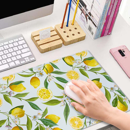Lemon Gaming Mouse Pad, Extended Large Mouse Mat Desk Pad, Big Computer Keyboard Desk Pad, Stitched Edges Mousepad, 3mm Thick Long Non-Slip Rubber Base Mice Pad, 31.5 X 11.8 Inch