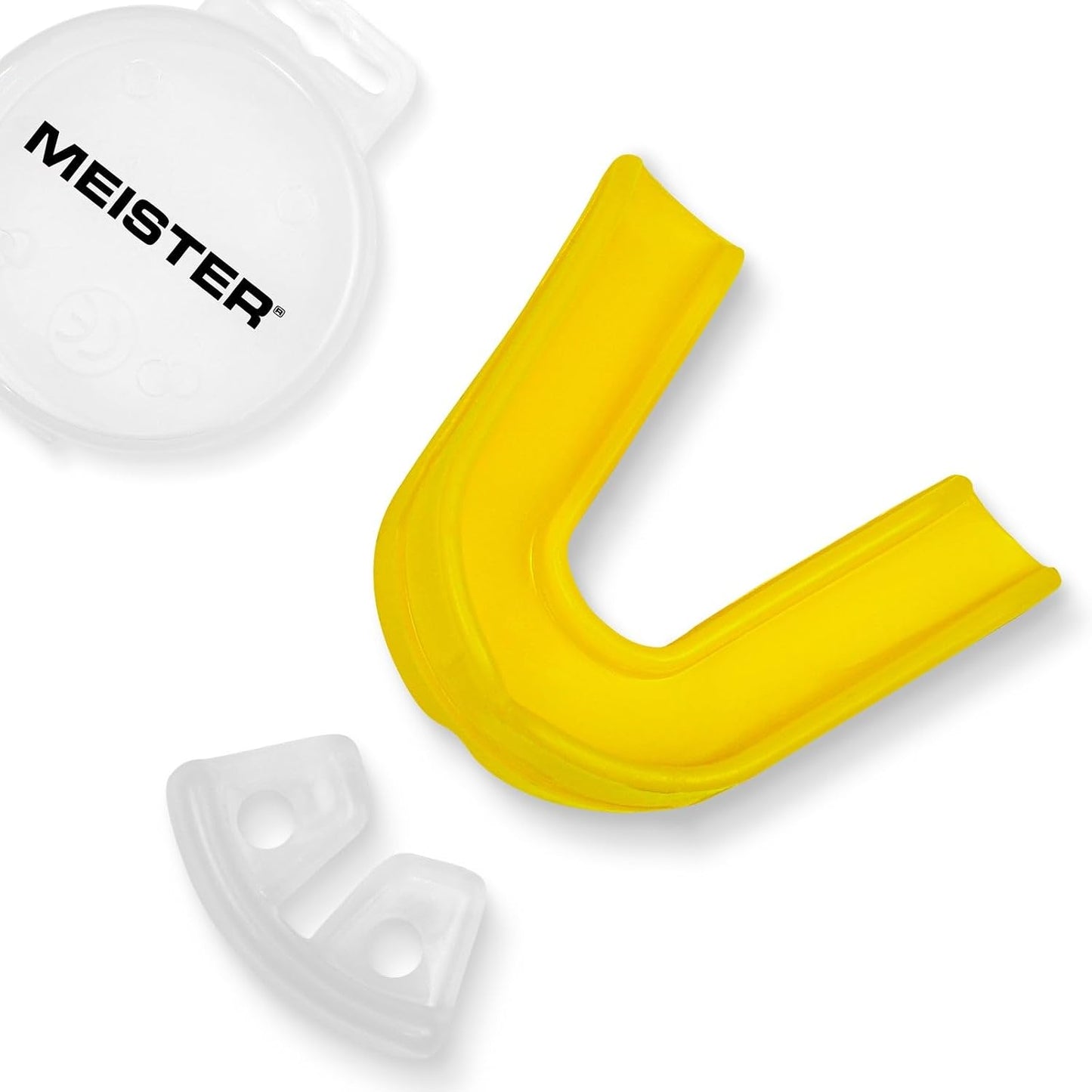 Moldable Double Mouth Guard w/Case - Yellow | Custom-fit design, upper and lower teeth protection for MMA, boxing and contact sports