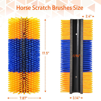 2PCS Livestock Scratch Brushes, Horse Scratcher Massage Brush Kit, Yellow