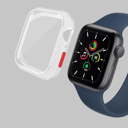 Case Compatible with Apple Watch 7/8/9 45MM with Tempered Glass Screen Protector, Full Coverage Bumper Cover for iWatch Smartwatch Accessories Frosted + Yellow