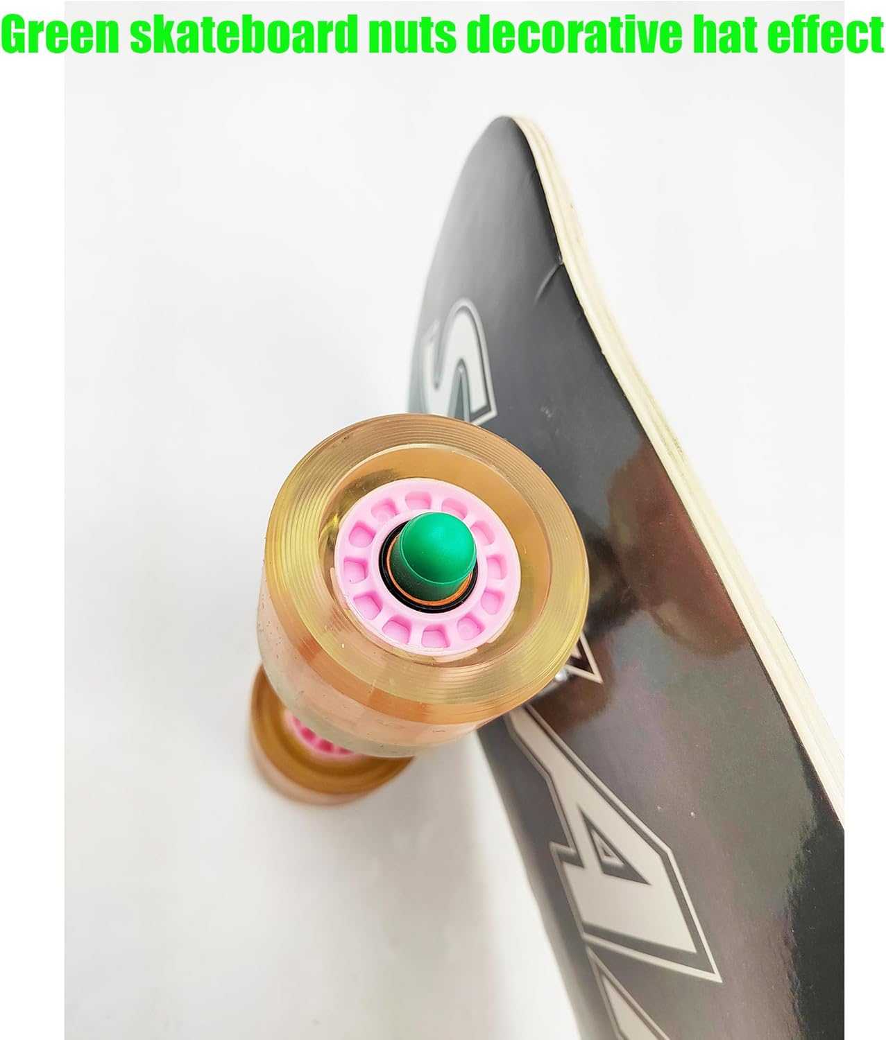 8 Pcs 5/16 Skateboard Truck Nuts Trim Cover Skateboard Nuts Protection Cap Prevent Screws from Rusting and 4 Protective Sleeves 3/8 Center Column Nuts