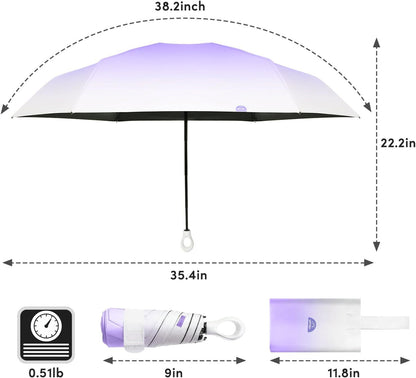Mini Travel Umbrella Small Umbrella for Travel UV Parasol Compact Foldable | UPF 50+ UV protection, foldable size, lightweight carry for purse/backpack/walking/ car,Ideal Gift