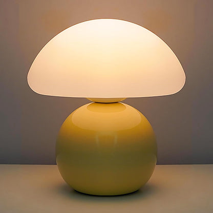 Cute Small Mushroom Lamp, PE Lampshade, Ceramic Base, Adjustable Light Color and Brightness with Power-Off Memory, Safe USB Powered, LED Mushroom Light for Bedroom Living Room (Yellow)