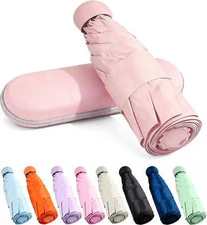 Travel Essentials Mini/Compact Umbrella for Purse | Small Lightweight, UV Sun Protection, Tiny Umbrella for Men and Women