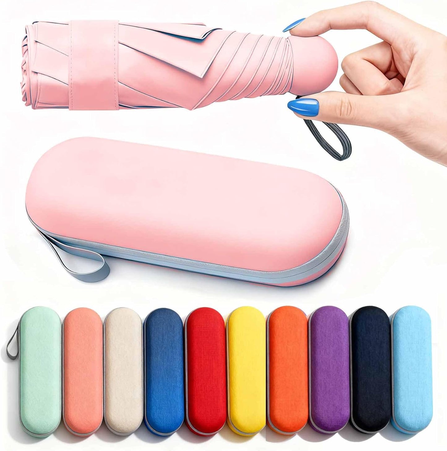 Travel Essentials Mini/Compact Umbrella for Purse | Small Lightweight, UV Sun Protection, Tiny Umbrella for Men and Women
