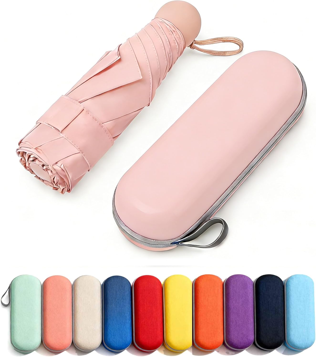 Travel Essentials Mini/Compact Umbrella for Purse | Small Lightweight, UV Sun Protection, Tiny Umbrella for Men and Women
