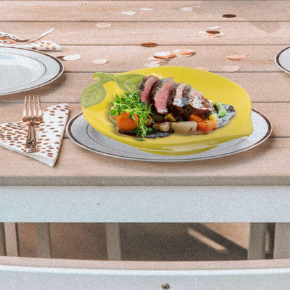 Lemon Shaped Ceramic Serving Dish, 9.84-Inch Yellow Fruit Bowl, Salad Plate, Dessert Tray Lemon Shape Salad Dishfor Kitchen Use