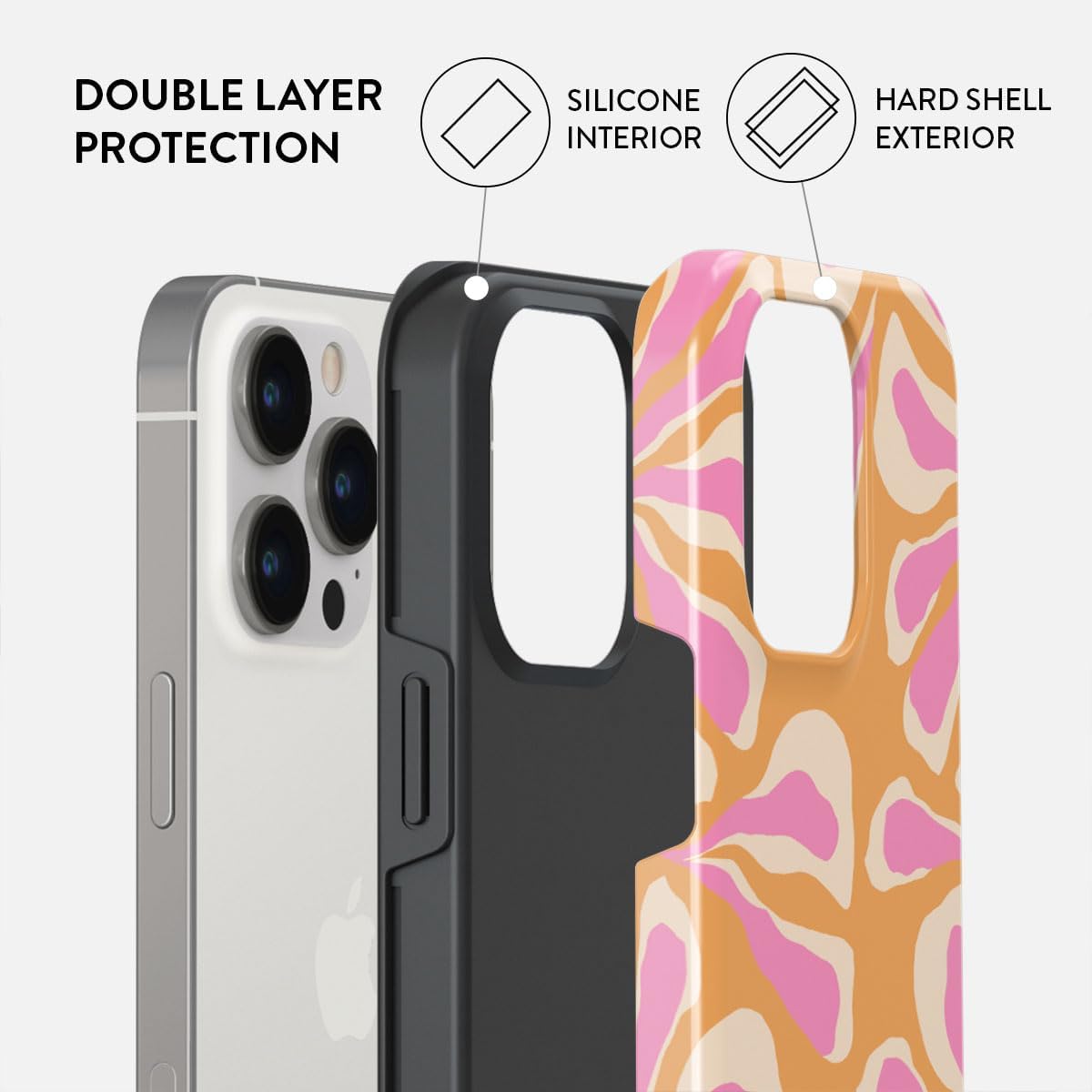 Unisex Phone Case for iPhone 14 Pro Max – Dual-Layer Hybrid Design with Shock-Absorbing TPU & Durable Exterior, Scratch-Resistant Finish and Raised Bezel Edge for Screen Protection & Daily Use