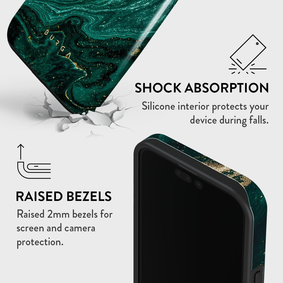 Unisex Phone Case for iPhone 14 Pro Max – Dual-Layer Hybrid Design with Shock-Absorbing TPU & Durable Exterior, Scratch-Resistant Finish and Raised Bezel Edge for Screen Protection & Daily Use