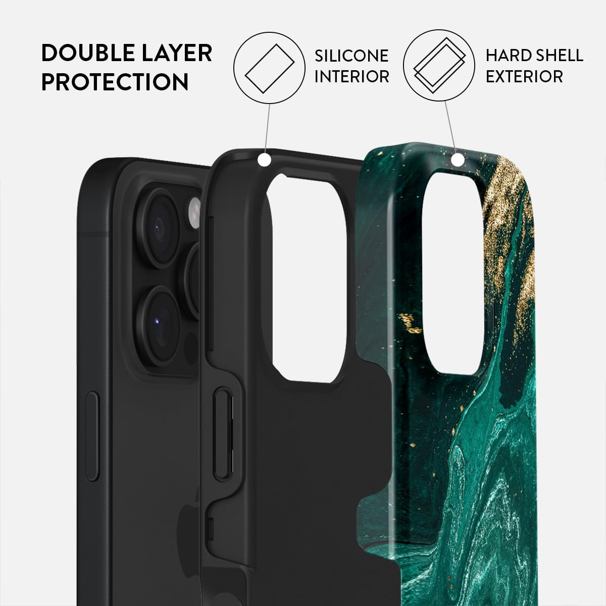 Unisex Phone Case for iPhone 14 Pro Max – Dual-Layer Hybrid Design with Shock-Absorbing TPU & Durable Exterior, Scratch-Resistant Finish and Raised Bezel Edge for Screen Protection & Daily Use