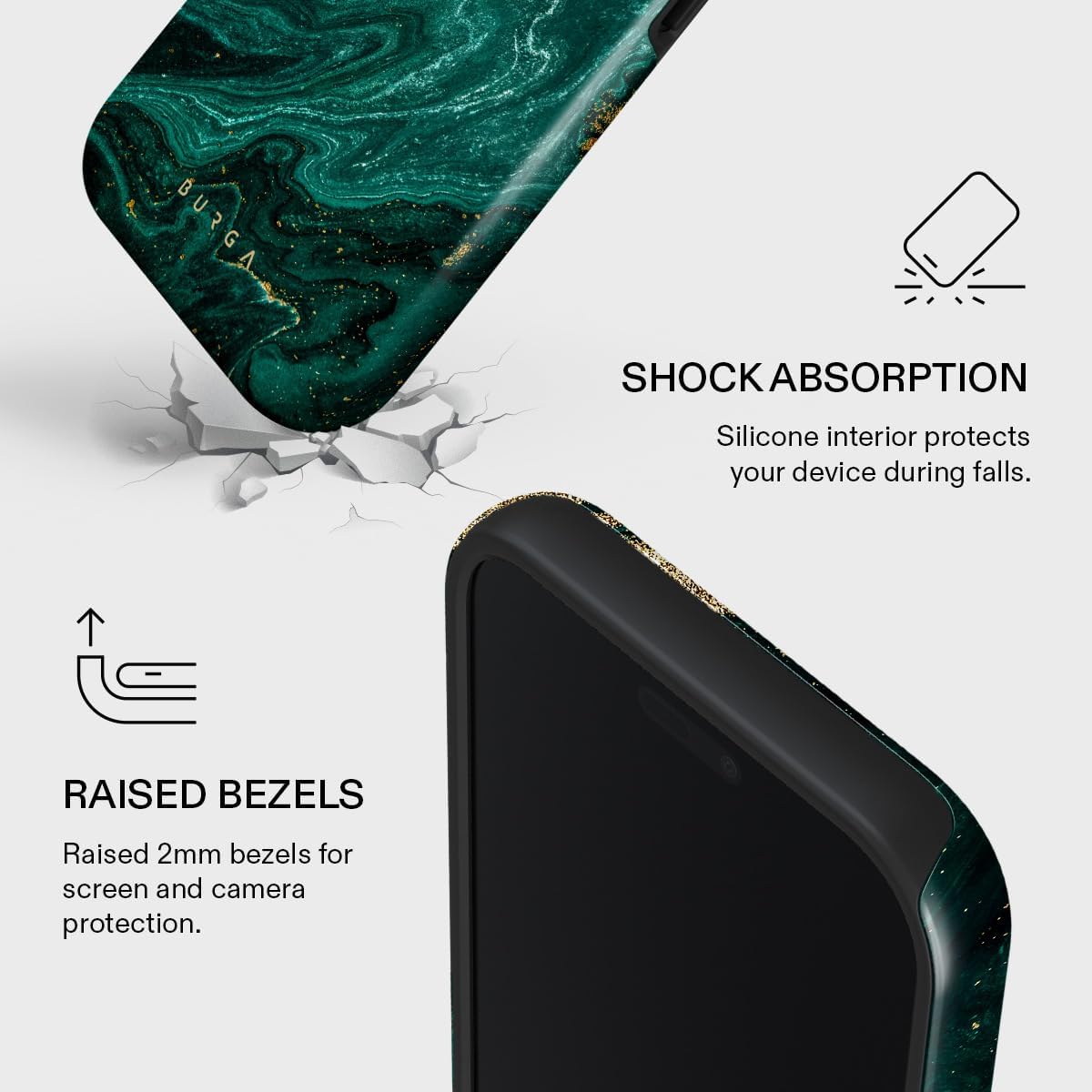 Unisex Phone Case for iPhone 14 Pro Max – Dual-Layer Hybrid Design with Shock-Absorbing TPU & Durable Exterior, Scratch-Resistant Finish and Raised Bezel Edge for Screen Protection & Daily Use
