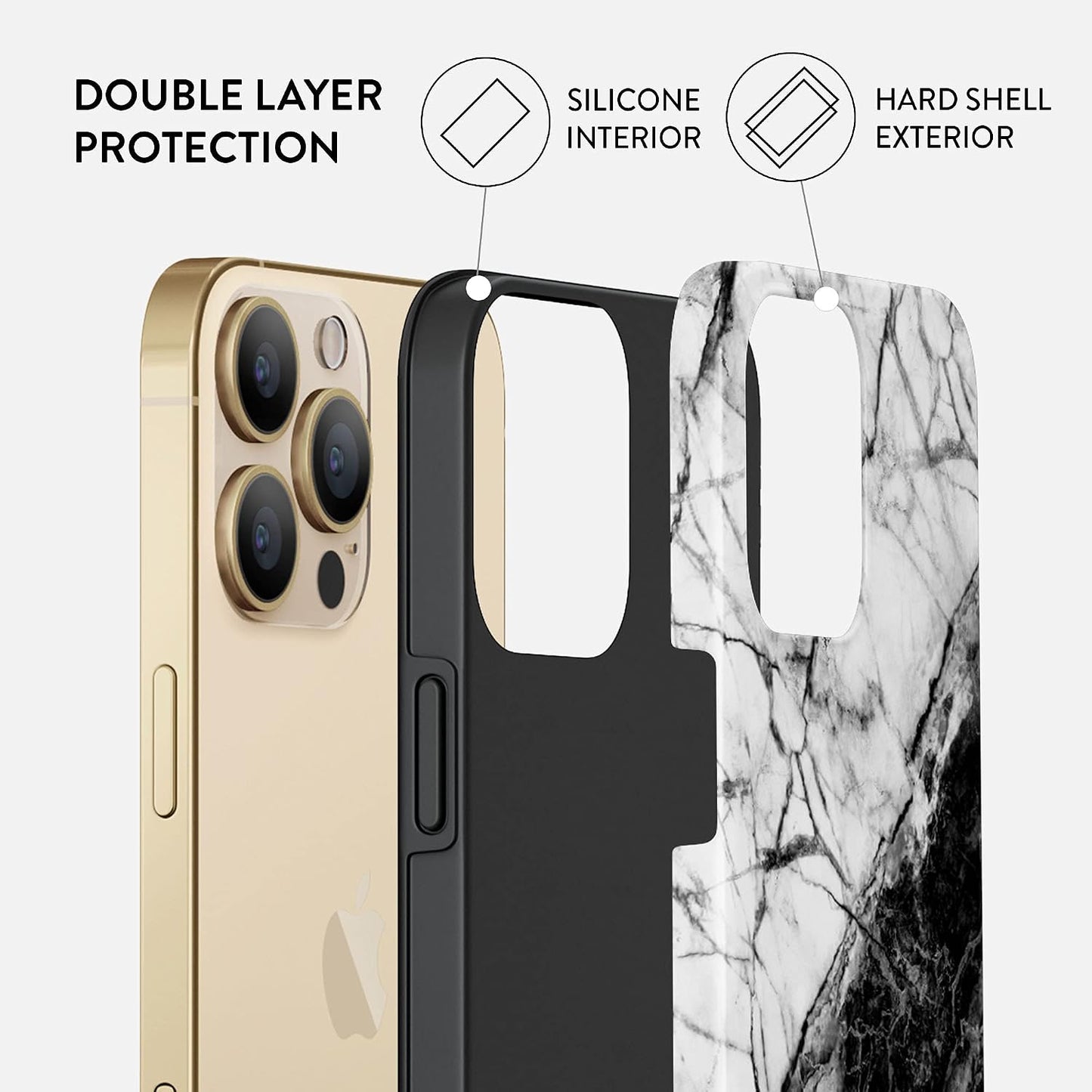 Unisex Phone Case for iPhone 14 Pro Max – Dual-Layer Hybrid Design with Shock-Absorbing TPU & Durable Exterior, Scratch-Resistant Finish and Raised Bezel Edge for Screen Protection & Daily Use