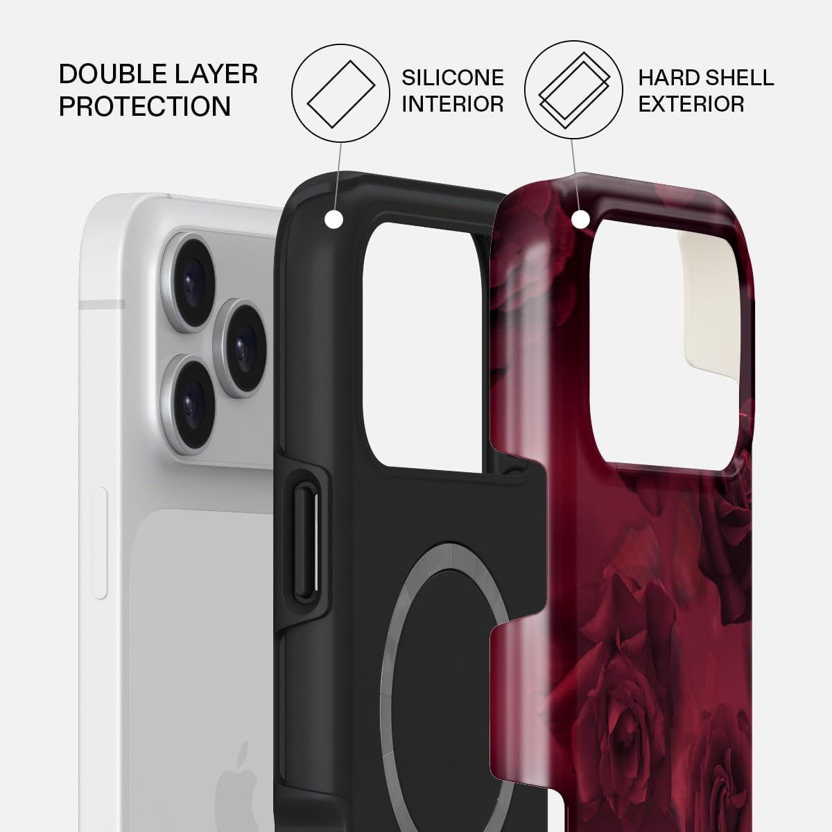 Unisex Phone Case for iPhone 14 Pro Max – Dual-Layer Hybrid Design with Shock-Absorbing TPU & Durable Exterior, Scratch-Resistant Finish and Raised Bezel Edge for Screen Protection & Daily Use