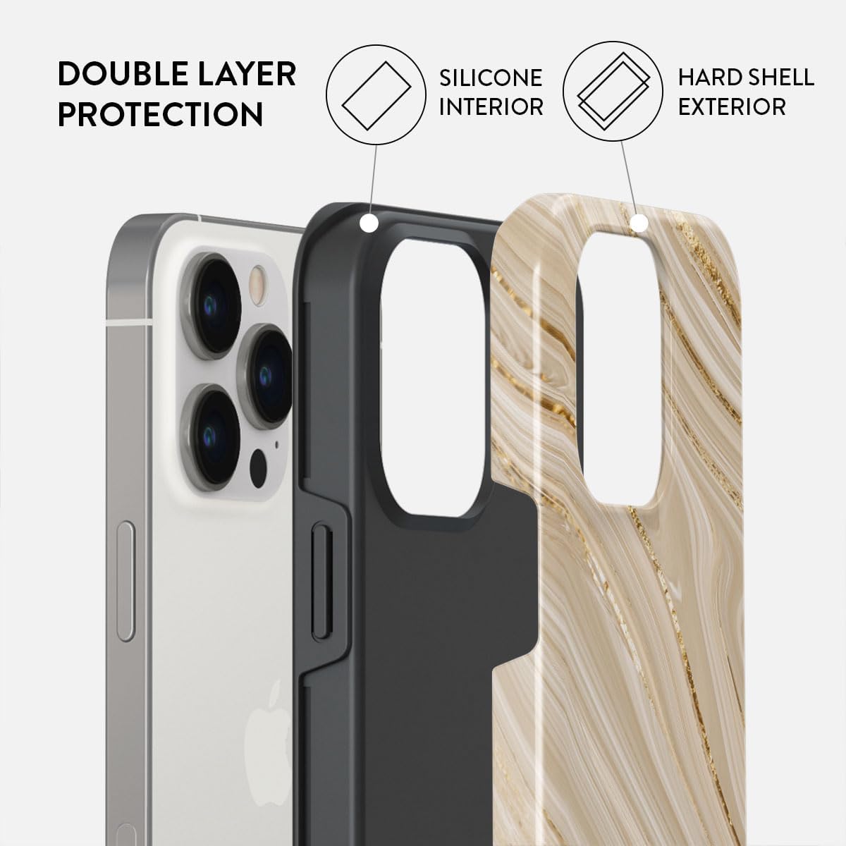 Unisex Phone Case for iPhone 14 Pro Max – Dual-Layer Hybrid Design with Shock-Absorbing TPU & Durable Exterior, Scratch-Resistant Finish and Raised Bezel Edge for Screen Protection & Daily Use