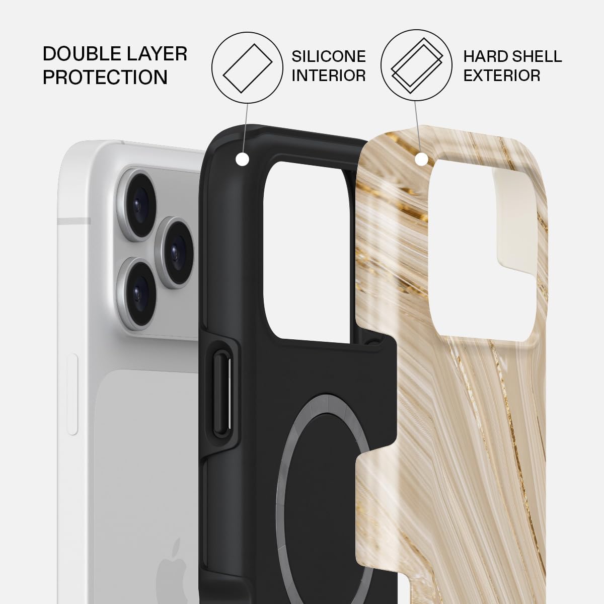 Unisex Phone Case for iPhone 14 Pro Max – Dual-Layer Hybrid Design with Shock-Absorbing TPU & Durable Exterior, Scratch-Resistant Finish and Raised Bezel Edge for Screen Protection & Daily Use