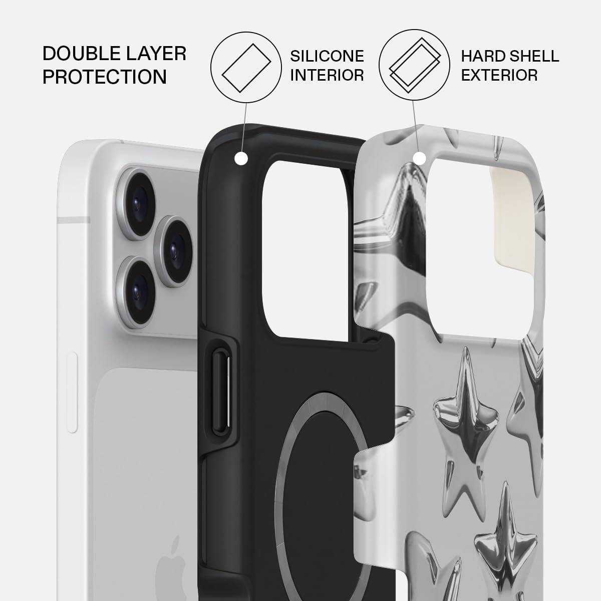 Unisex Phone Case for iPhone 14 Pro Max – Dual-Layer Hybrid Design with Shock-Absorbing TPU & Durable Exterior, Scratch-Resistant Finish and Raised Bezel Edge for Screen Protection & Daily Use