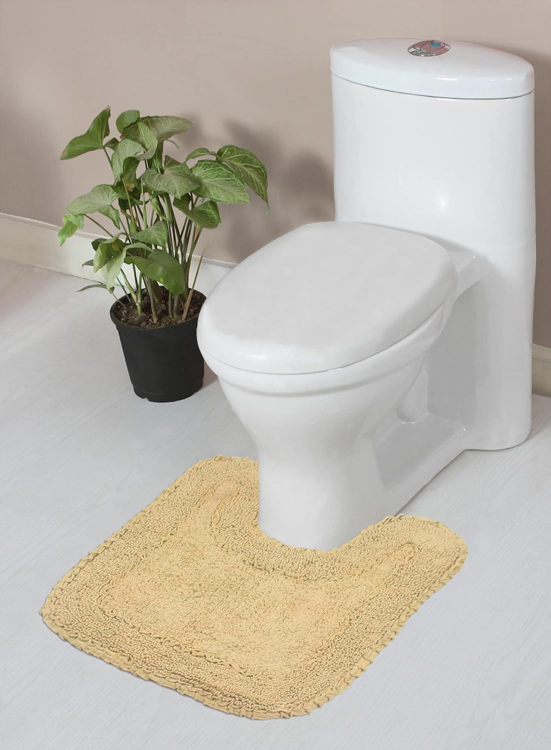 Radiant Collection 100% Cotton Bathroom Rugs Set, Machine Washable Rug, Extra Soft and Absorbent Bath Rug, Kitchen Mat, Bath Mat Set, Bath Floor Mat Non Slip, 20"x20" Contour, Yellow