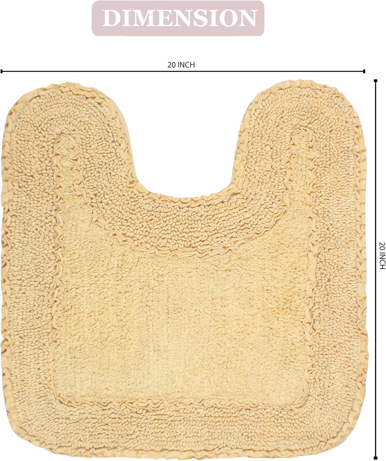 Radiant Collection 100% Cotton Bathroom Rugs Set, Machine Washable Rug, Extra Soft and Absorbent Bath Rug, Kitchen Mat, Bath Mat Set, Bath Floor Mat Non Slip, 20"x20" Contour, Yellow