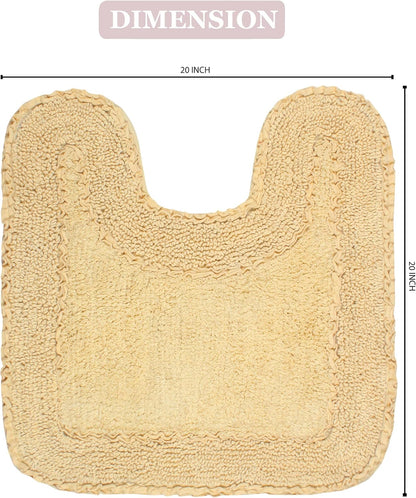 Radiant Collection 100% Cotton Bathroom Rugs Set, Machine Washable Rug, Extra Soft and Absorbent Bath Rug, Kitchen Mat, Bath Mat Set, Bath Floor Mat Non Slip, 20"x20" Contour, Yellow