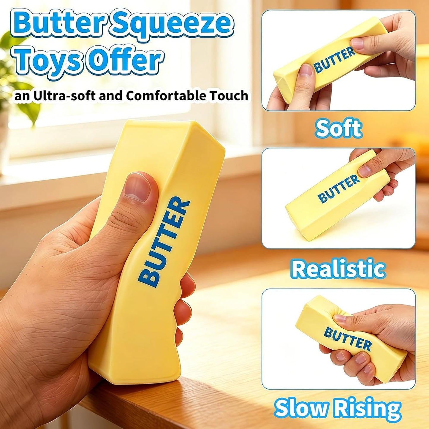 5 Pcs Butter Squeeze Toys, Slow Rising Soft Squeeze Fidget Toys | Stress Relief Hand Relax, Party Favor