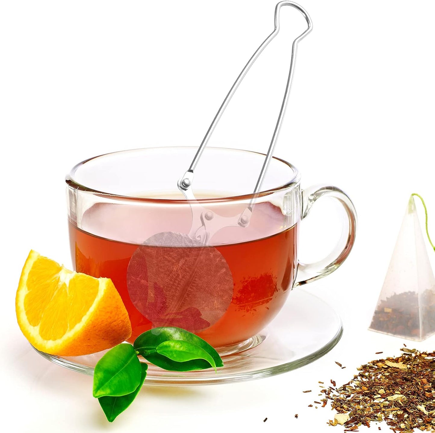 Snap Ball Tea Strainer, 3 Pack Stainless Steel Tea Infuser Filter with Handle for Loose Leaf Tea, Spices, Seasonings