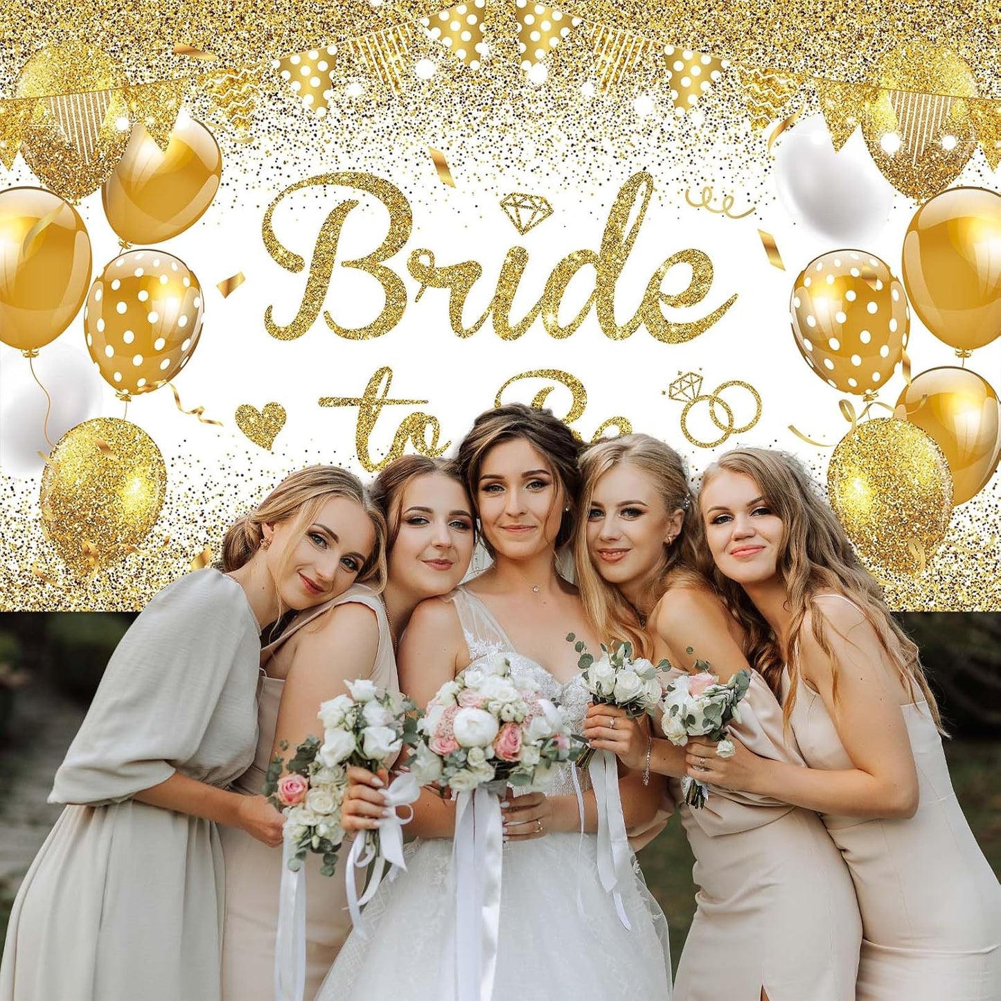White Gold Bridal Shower Decorations, Large Bride To Be Banner for Wedding Backdrop, Engagement Party Decor, Miss to Mrs Sign – Ideal for Fall Bridal Shower Wedding Party Decorations