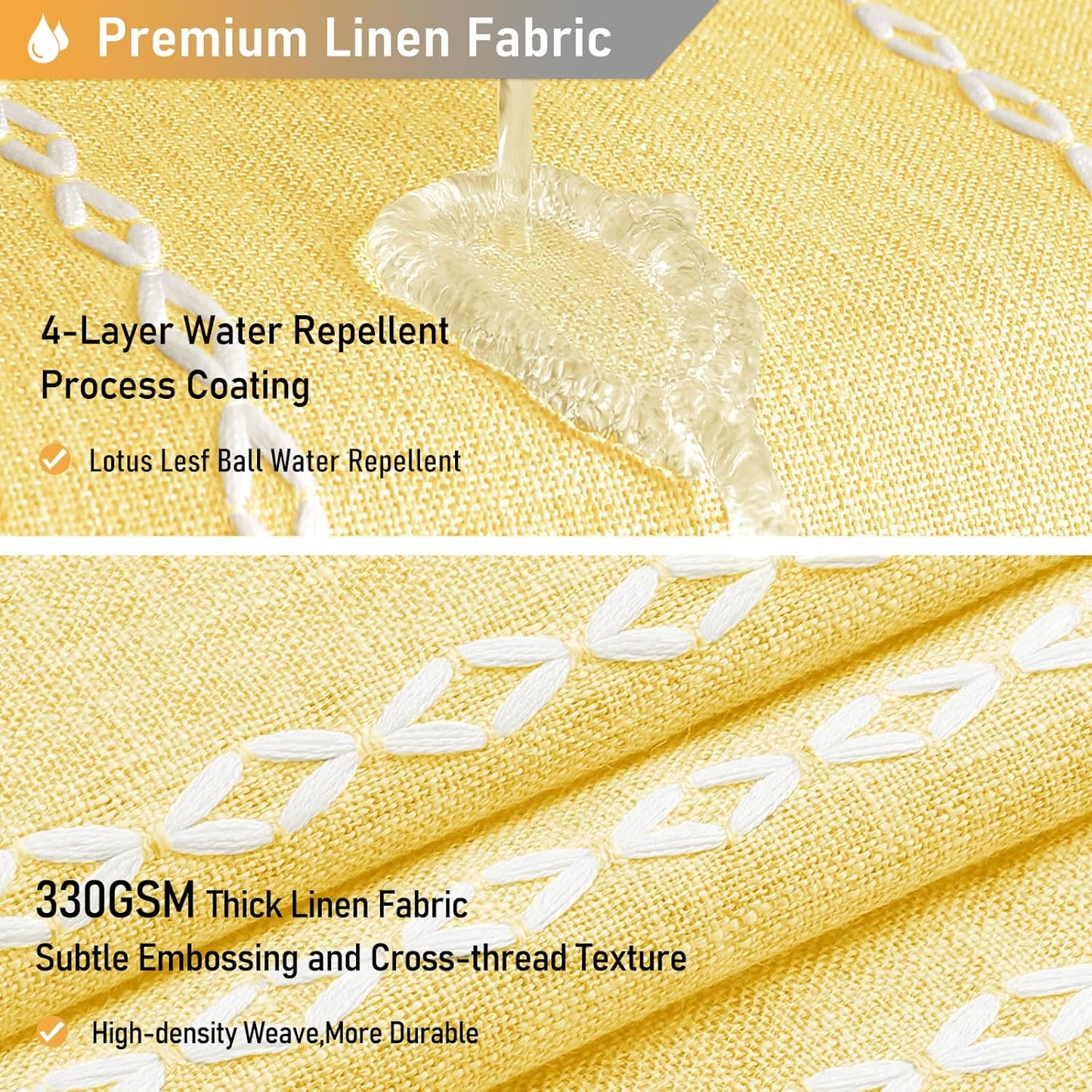 BTTN Boho Farmhouse - Linen Rustic Heavy Duty Striped Fabric Set, Bohemian Vintage Country Cloth Shower Curtains for Bathroom, Yellow, 72" W x 72" L (Pack of 1)