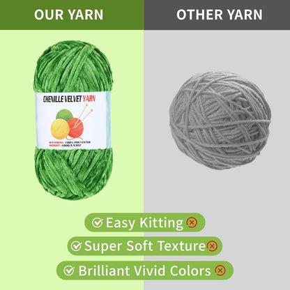 2 * 100g Velvet Chenille Chunky Yarn, Handcrafts Weaving Soft Chenille Yarn for Crocheting Clearance, Used for Making Baby Yarn Blanket, Clothes, Knitting Creations (Yellow)